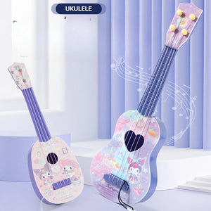 Sanrio Anime Kuromi My Melody Ukulele Guitar Cartoon Mini 4 Strings Kids Kawaii Children Educational Learning Musical Instrument