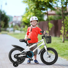 Load image into Gallery viewer, Bicycle,Kids Bike 16 inch for Boys &amp; Girls with Training Wheels, Freestyle Kids' Bicycle with Bell,Basket and fender.
