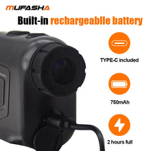 Load image into Gallery viewer, MUFASHA-Laser Rangefinder for Golf Hunt with Ramp Compensation, Angle Height Measurement, Vibrations Feedback, Type-C Charging
