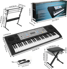 Load image into Gallery viewer, 61 Key Keyboard Piano, Digital Piano Keyboard Set for Kids with Microphone, Dual Power Supply, Built-in Dual Speakers,LCD Screen
