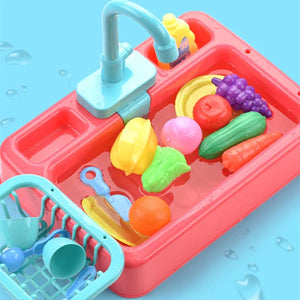 Kids Kitchen Toys Pretend Simulation Electric Dishwasher