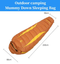 Load image into Gallery viewer, JUNGLE KING Newest Winter Down Sleeping Bag Adult Mummy Duck Down  Warm Sleeping Bag Three Seasons Suitable For Camping Trips
