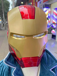 Iron Man Helmet Cosplay 1:1 Light Led Ironman Mask Pvc Action Figure