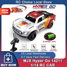 Load image into Gallery viewer, MJX HYPER GO 14211 Racing Car 1/14 Short Truck 45A ESC Brushless Motor 47 KM/H Large Foot 4WD RC Car Remote Control Car Toy MJX
