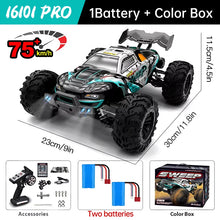 Load image into Gallery viewer, WLtoys 16101 Pro 1:16 75KM/H 4WD RC Car With LED Light 2.4G Remote Control Cars High Speed Drift Monster Truck for Children Gift
