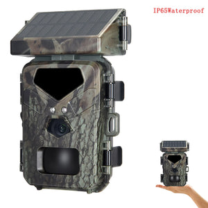 Solar Powered Night Vision Trail Camera 50MP 4K Hunting Cameras 0.3s Trigger Time Trail Camera for Wildlife Monitoring Hunting