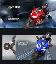 Load image into Gallery viewer, 2.4G Remote Control Motorcycle High Speed Racing Drift Stunt
