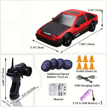 Load image into Gallery viewer, Remote Control Car, Drift Stunt Car With LED Light Glow, 14KM/ H High Speed, RC Car With Rechargeable Battery, Toy Car
