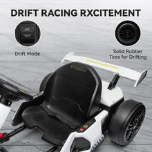 Load image into Gallery viewer, 24V Electric Go Kart for Kids, 7.5 MPH Drift Kart with 300W Motor, Drift/Sport Mode, Length Adjustment (White)
