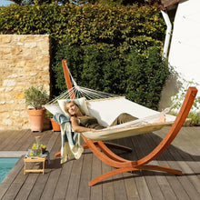 Load image into Gallery viewer, Hanging bed with wooden support, easy to assemble for 2 people, outdoor waterproof, high-end quilted camping, hammock
