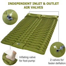 Load image into Gallery viewer, Double Sleeping Pad for Camping Self-Inflating Mat Sleeping Mattress with Pillow for Hiking Outdoor 2 Persons Travel Bed Air Mat
