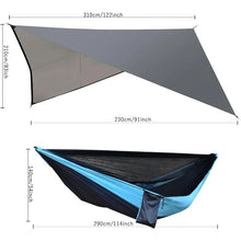 Load image into Gallery viewer, Camping Hammock with Mosquito Net Rain Fly Heavy Duty Tree Strap Nylon Parachute Single Double Hammock Tent Waterproof
