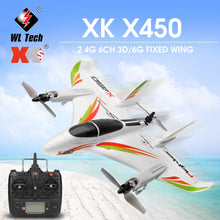 Load image into Gallery viewer, US WLtoys XK X450 RC Airplane RC Glider Fixed Wing Aircraft with 3 Models 2.4G 6CH 3D/6G RC Helicopters Vertical Takeoff RTF
