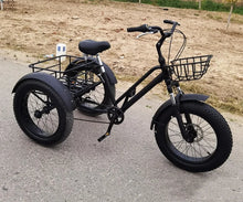 Load image into Gallery viewer, 20 Inch Fat Tire Mountain Bike Leisure Elderly Tricycle Adult 7-speed Off-road Tricycle Farm Tricycle With Fruit Basket
