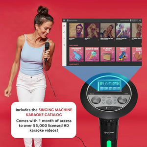 Singing Machine Portable WiFi Karaoke Machine for Adults, Black - Karaoke Pedestal with 7” Touchscreen Display