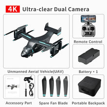Load image into Gallery viewer, JIKEFUN LM19 Max RC UAV Osprey Helicopter with Camera 4K HD Fly Around Remote Control Drone Brushless Quadcopter Toys for Adults
