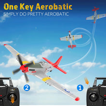 Load image into Gallery viewer, Volantex RC Plane, 4-CH P-51D Mustang RC Airplane,3 Flight Modes,One-Key Aerobatic, RTF Ideal Park Flyer, Suitable for Gifts
