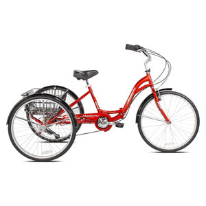 2024 New  26" Monterey 7-Speed Folding Unisex Adult Tricycle, Red