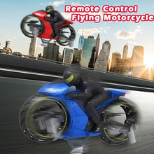 Load image into Gallery viewer, Remote Control Children's motorcycle toys Stunt Motorcycle Drone Land And Air Dual Mode RC Motorcycle Quadcopter Rechargeable
