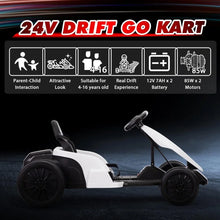 Load image into Gallery viewer, 24V Electric Drifting Go Kart,7Ah Battery Powered Electric Car Ride on, Electric Ride On/Safety Belt,Music,Horn,85W*2 Motor
