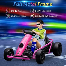 Load image into Gallery viewer, 24V Go Kart, 300W*2 Extra Powerful Motors, 9Ah Large Battery 8MPH High Speed Drifting with Music, Horn,Max Load 175lbs Outdoor
