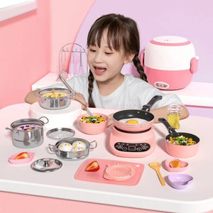 Mini Simulation Kitchen Real Cooking Full Set