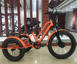 New Electric Tricycle Adult 500W48V20AH Removable Battery 26" Fat Tire Cargo Ebike Large Storage Basket Max Load 150KG Elderly