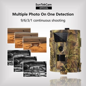 SunTekCam 1080P Hunting Trail Camera 30pcs Infrared LEDs 850nm IP65 Waterproof Photo Trap for Hunting  Long Standby Time 14MP