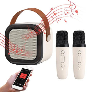 Mini Karaoke Machine for Kids and Adults Portable Speaker With 2 Wireless Microphone for Home KTV Birthday Party Holiday Gifts