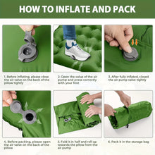 Load image into Gallery viewer, Sleeping Pad, Extra Thick 4inch Inflatable Camping Sleeping Pad, Built-in Presser Foot Pillow
