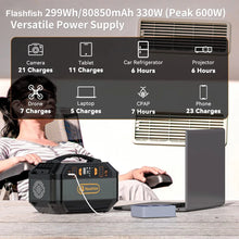 Load image into Gallery viewer, Flashfish Portable Power Station Camping Solar Generator 299Wh 330W AC Outlets Lithium ion Battery Backup Power For Home Outdoor
