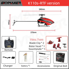 Load image into Gallery viewer, Wltoys XK K110s RC Helicopter BNF 2.4G 6CH 3D 6G System Brushless Motor RC Quadcopter Remote Control Drone Toys For Kids Gifts
