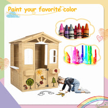 Load image into Gallery viewer, Outdoor Wooden Playhouse for Kids with Working Door, Windows, Mailbox
