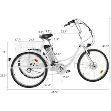 Load image into Gallery viewer, Electric Tricycle for Adults,with Basket, 36V Removable Battery, 250W Brushless Motor, 3 Wheel Electric Bicycle Adults
