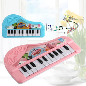 Mini Piano Toy Birthday Gift Musical Piano Toy Teaching Musical Instrument Multi-function Keyboard with 13 Keys for Girl Boy