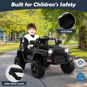 Babyjoy 12V Kids Ride On Truck Car Electric Vehicle Remote w/ Light & Music Black