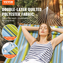 Load image into Gallery viewer, VEVOR 12 FT Double Quilted Fabric Hammock with Hardwood Spreader Bars Detachable Pillow and Chains for Camping Patio Yard Beach
