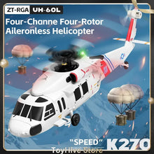Load image into Gallery viewer, WLTOYS K270 Remote-Controlled Helicopter Brushless Optical Flow Positioning Black Hawk Uh60 Four-Way Airless Simulation Aircraft
