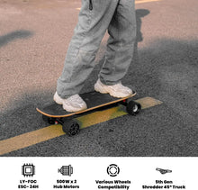 Load image into Gallery viewer, MEEPO Electric Skateboard with Remote, 28 MPH Top Speed, 11 Miles Range,330 Pounds Max Load, Maple Cruiser for Adults and Teens,
