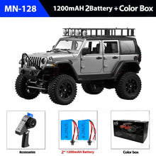 Load image into Gallery viewer, 1/12 MN128 RC Crawler 2.4G Climbing Buggy Professional with LED Light Remote Control Vehicle Toys with 2 Batteries US shipping
