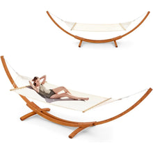 Load image into Gallery viewer, Hanging bed with wooden support, easy to assemble for 2 people, outdoor waterproof, high-end quilted camping, hammock
