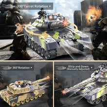 Load image into Gallery viewer, 2 PACK RC tanks 2.4G Fighting Battle Tanks with LED Life Indicators
