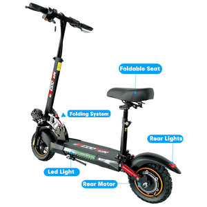 EU USA Warehouse 45KM/H 800W Power Portable Escooter Electric Scooter for Adults with 13AH 16AH Battery 10” Off-Road Tire