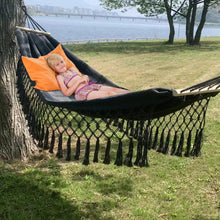 Load image into Gallery viewer, Hammock Outdoor Camping Leisure Canvas Thickened Swing Hammock Anti-rollover Perfect for Garden Patio Backyard
