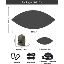 Load image into Gallery viewer, Hammock Camping with Rain Fly Tarp and Net, Portable Camping Hammock Double Tree Hammock Outdoor Indoor Backpacking Travel &amp; Sur
