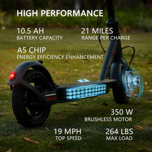 Load image into Gallery viewer, 350W Electric Scooter for Adults 36V 10.5AH Max Speed 19MPH 8.5 Inch Tires Shock Absorption City Commuter Folding E-Scooter
