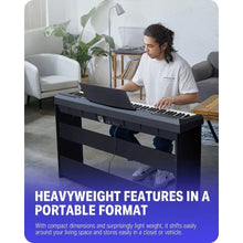 Load image into Gallery viewer, DEP-20 Beginner Digital Piano 88 Key Full Size Weighted Keyboard, Portable Electric Piano with Furniture Stand, 3-Pedal Unit
