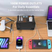 Load image into Gallery viewer, 100W Portable Power Station 220V/110V Solar Generator Outdoor Emergency Mobile Power Bank 24000mAh LiFePO4 For Camping Power LED
