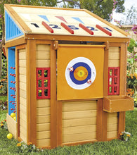 Load image into Gallery viewer, Real Wood Adventures  Outdoor Wood Game Playhouse
