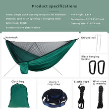 Load image into Gallery viewer, Camping Hammock with Bug Net and Rainfly Tarp,118x118in Portable Waterproof and UV Protection Hammock Tent for Indoor, Outdoor
